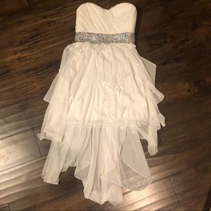 White High Low Prom/Homecoming Dress Sliver Waist